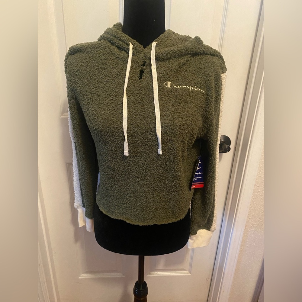 Champion Women's Olive Green Sherpa Hoodie
